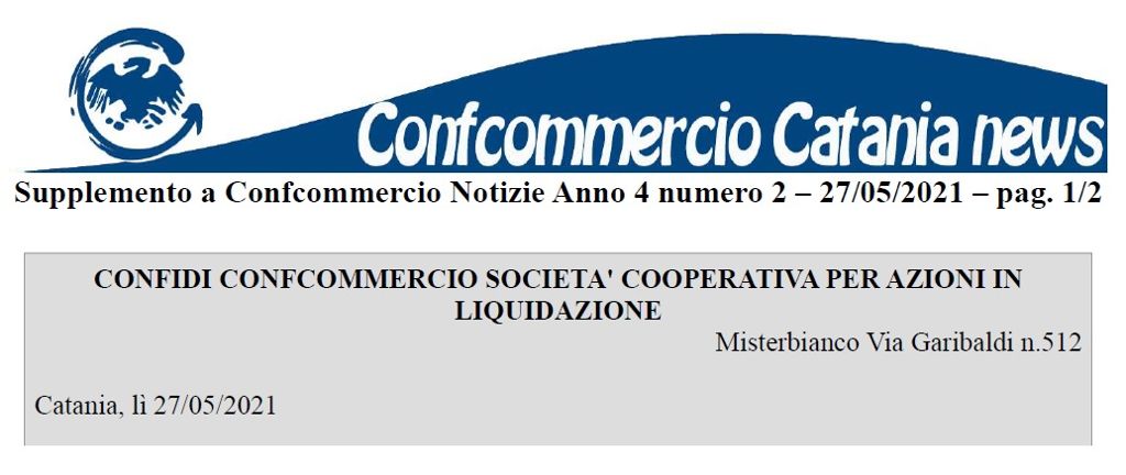 CONVOCAZIONE ASSEMBLEA ORDINARIA/STRAORDINARIA CONFIDI CONFCOMMERCIO